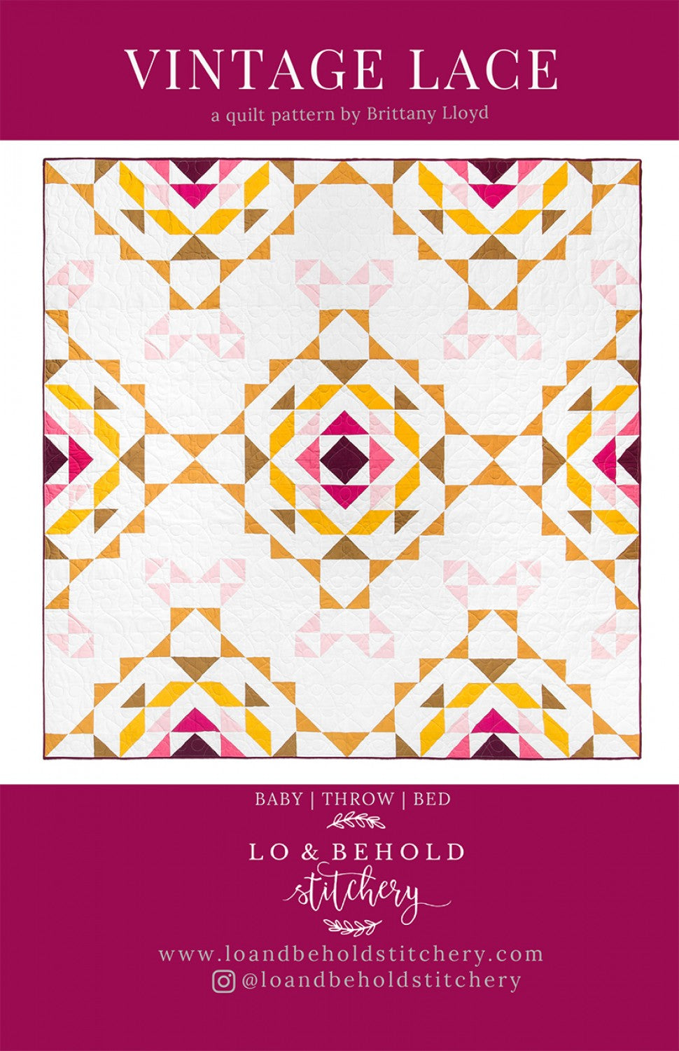 Lo and Behold Stitchery Vintage Lace Quilt Pattern (4497717100589)