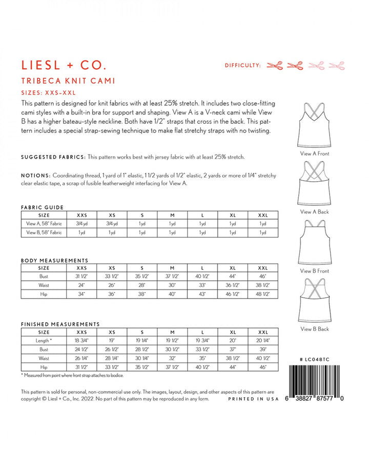 Tribeca Knit Cami Sewing Pattern