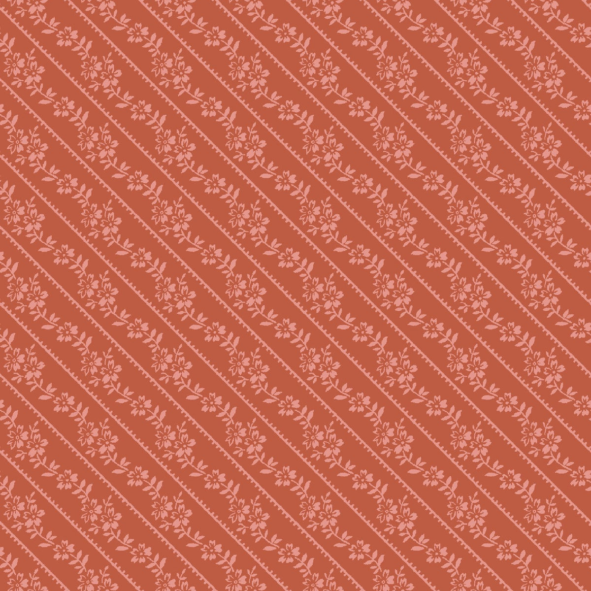 Lovely Bunch Quilt Fabric Bias Stripe Cinnamon | Maywood Studio