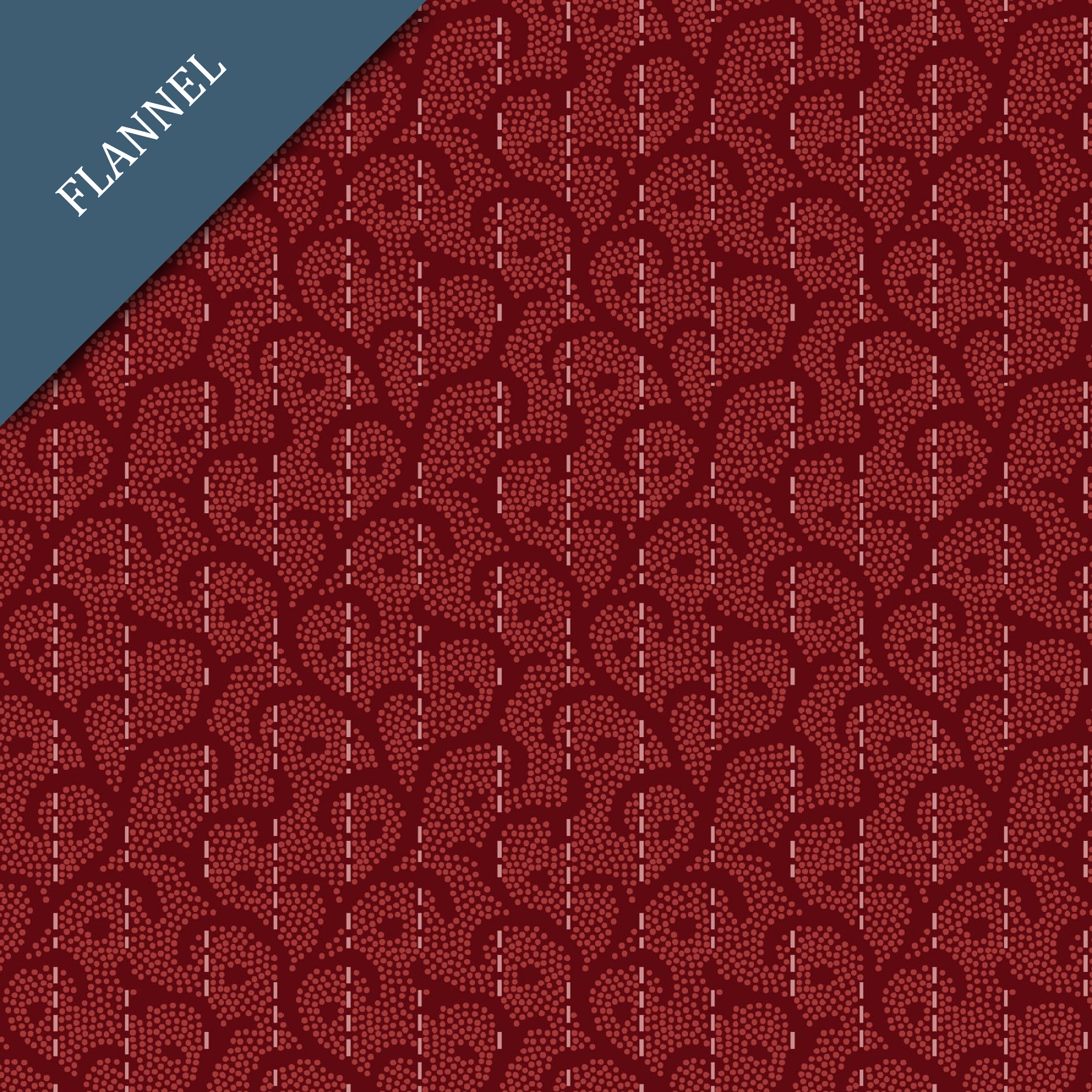 Heritage Woolies FLANNEL Stitched Scroll Red (5373462184101)