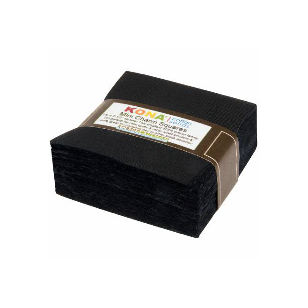 2½in. Mini Squares KONA Solids Black 84pc (1512290680877)