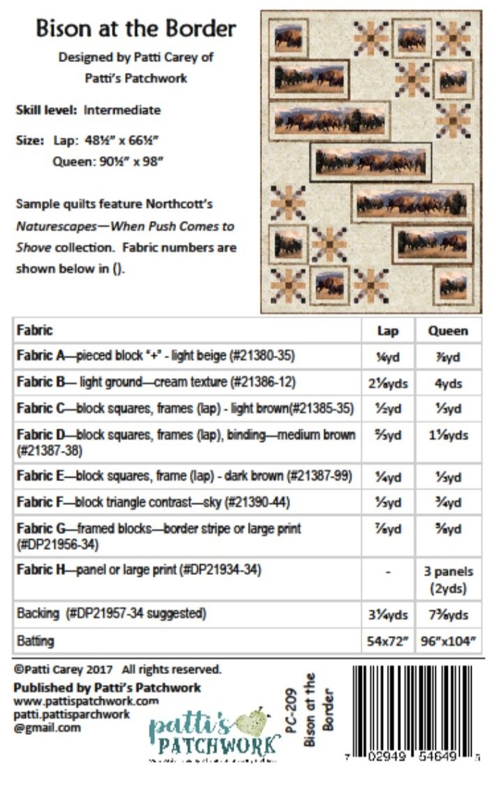 Bison At The Border Quilt Pattern (10438175881)