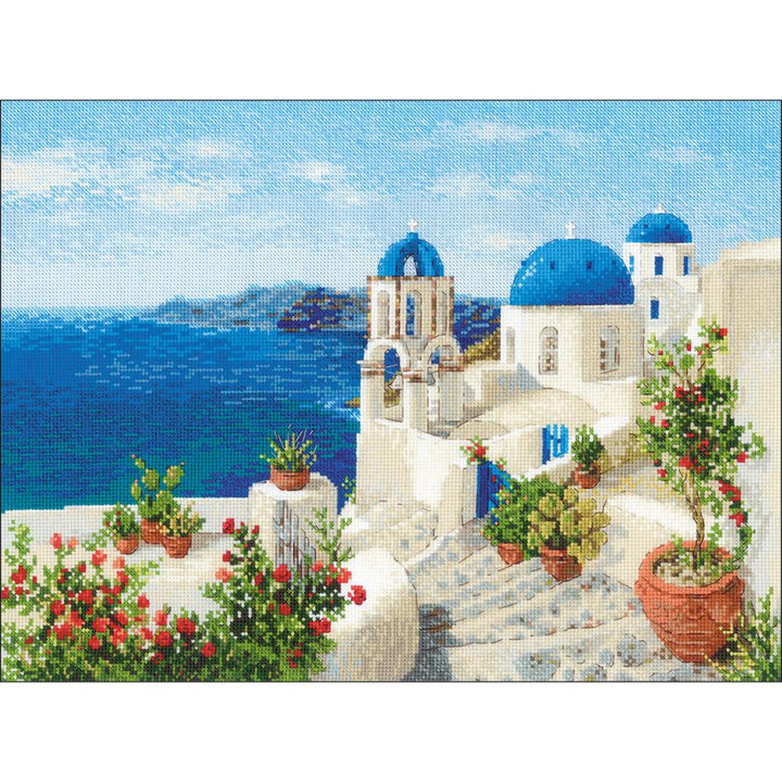 Santorini Greece Counted Cross Stitch Kit (5025149845549)