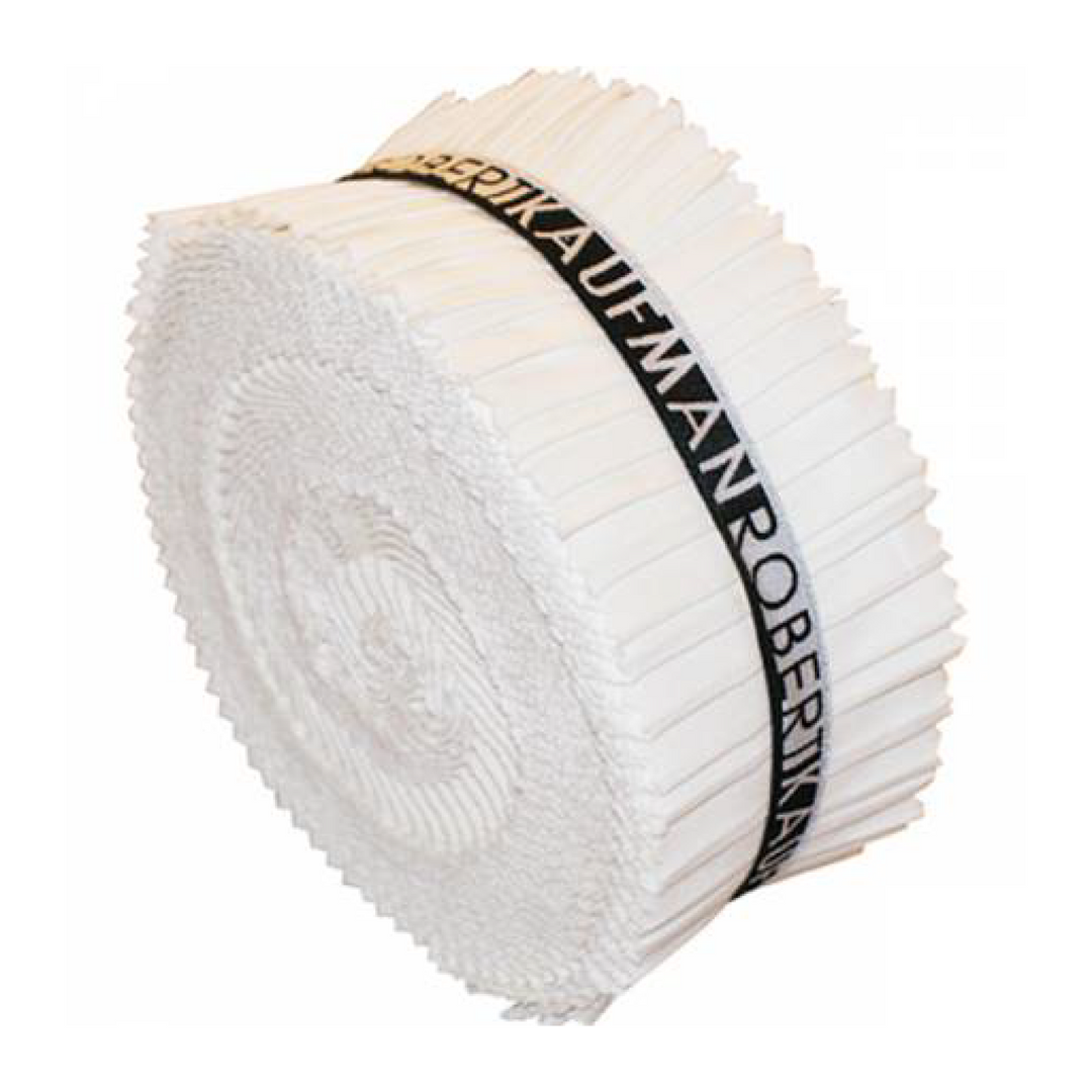 2½in. Strips Roll-Up KONA Solids White (1512294449197)