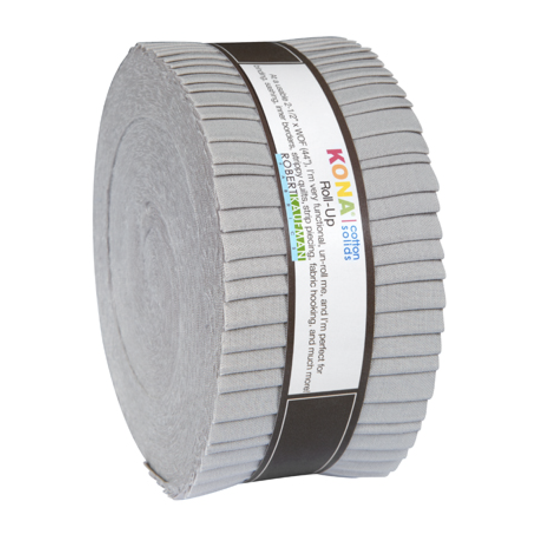 2½in. Strips Roll-Up KONA Solids Ash (3987123273773)