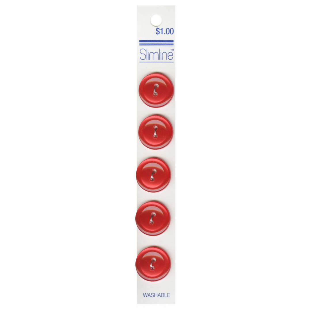 Lansing Slimline 19mm 2-Hole Button Red 5ct (4923178942509)