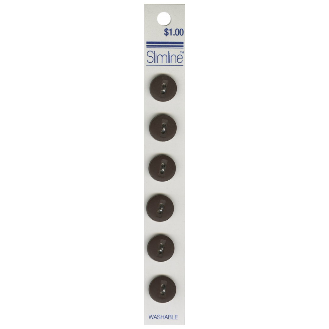 Lansing Slimline 12mm 2-Hole Button Dk Brown 6ct (4923208466477)