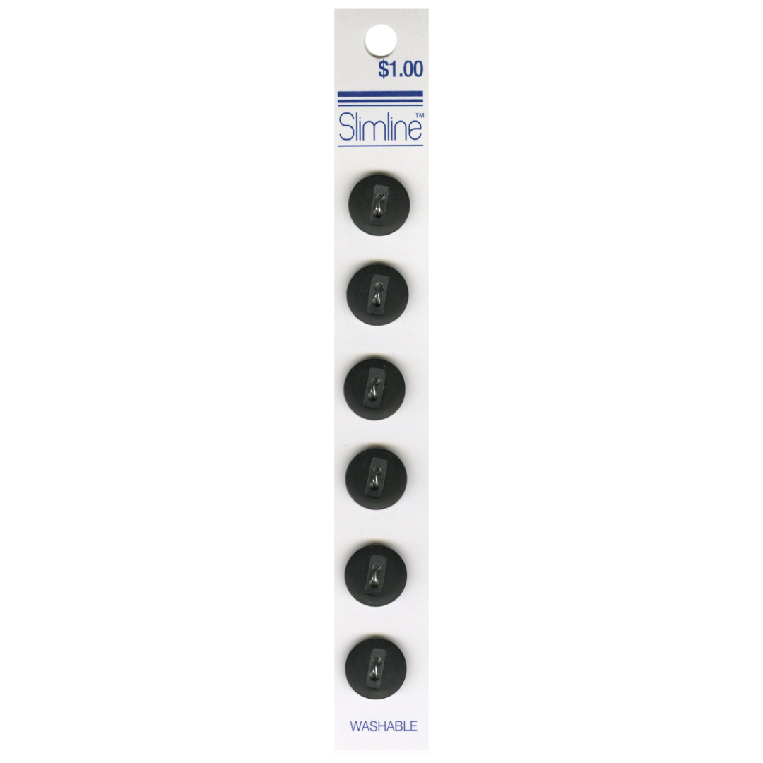 Lansing Slimline 12mm 2-Hole Button Black 6ct (4923211415597)