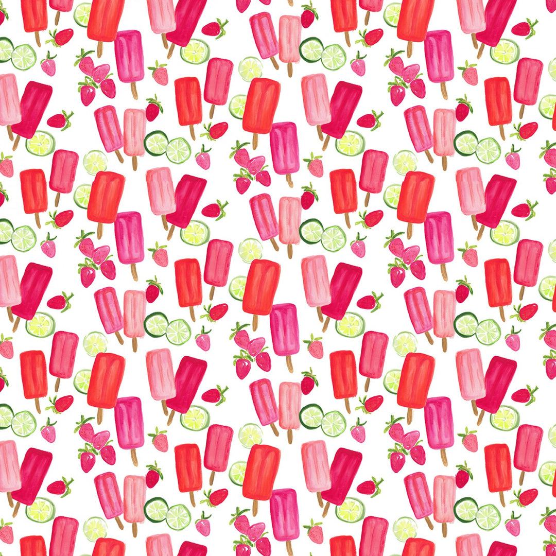 American Summer Popsicles White Quilt Fabric by Dear Stella