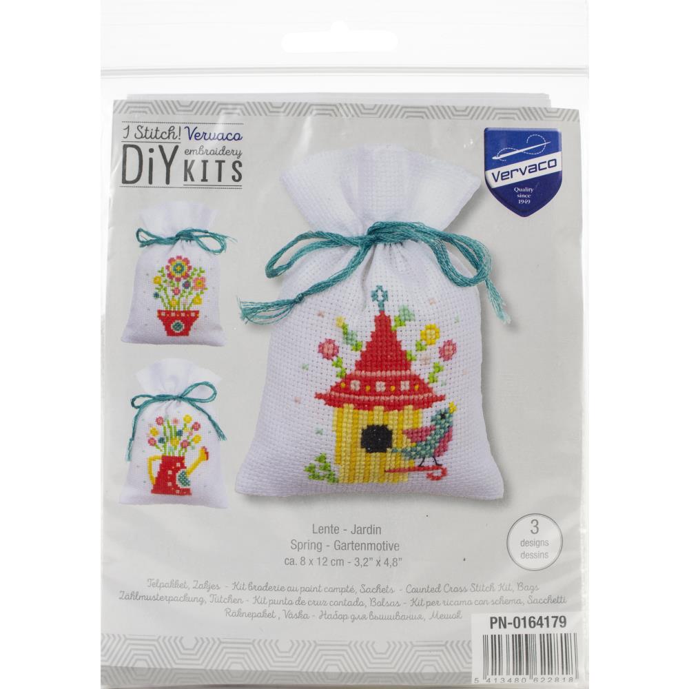 Spring On Sachet Bags Counted Cross Stitch Kit (5024943046701)