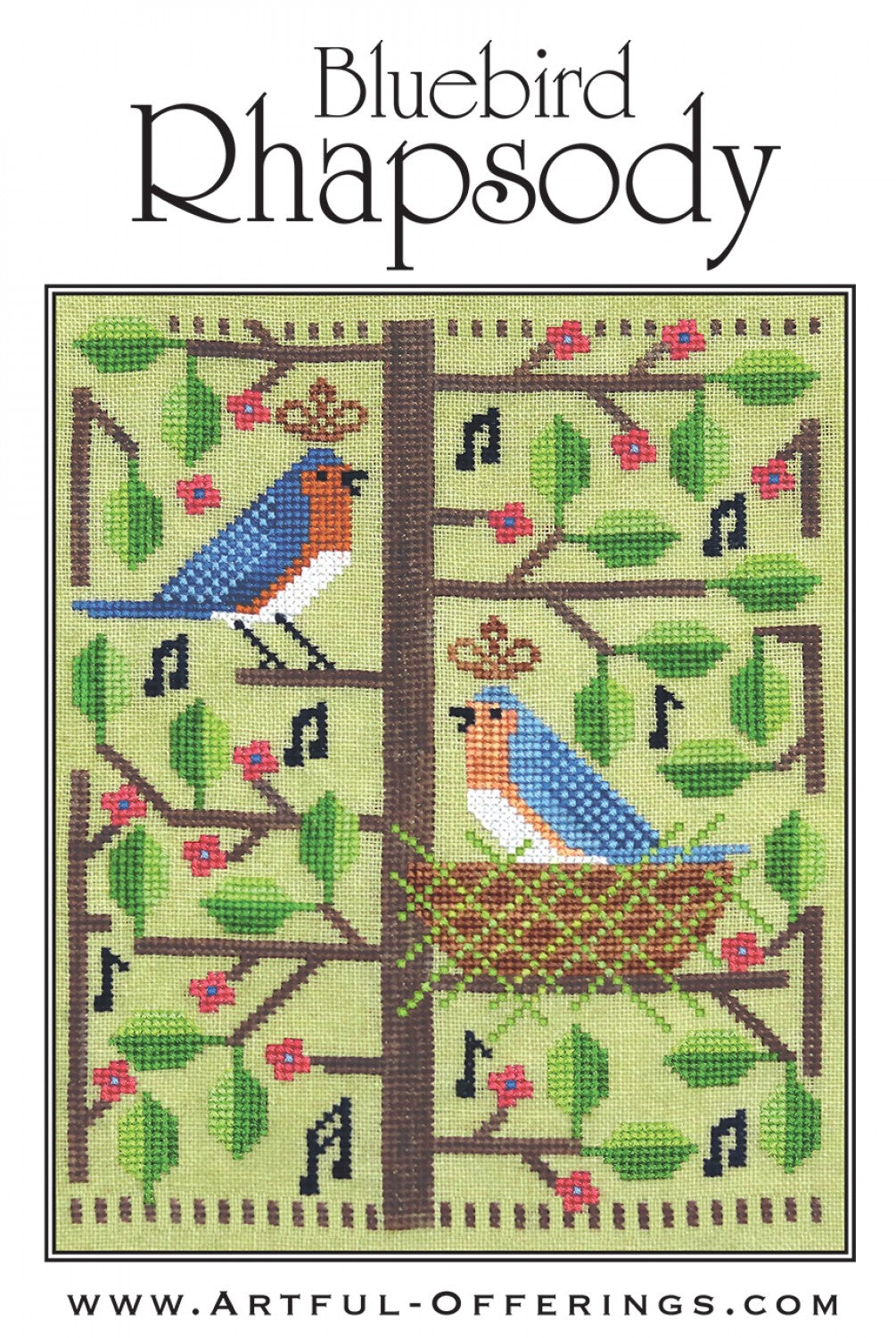 Bluebird Rhapsody Cross Stitch Pattern (5350652674213)
