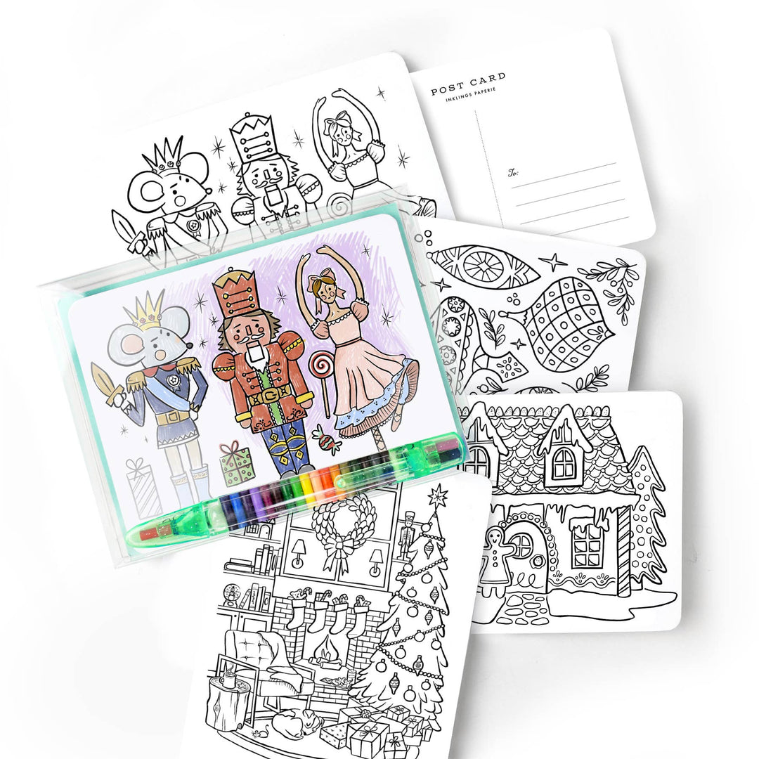 Holiday Colour-In Postcard Kit